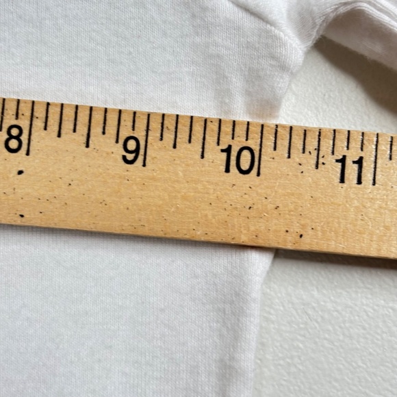 VTG 90s OshKosh Turtleneck 6-9M White Long Sleeve Embroidered Floral Ruffle Xmas - Picture 8 of 9